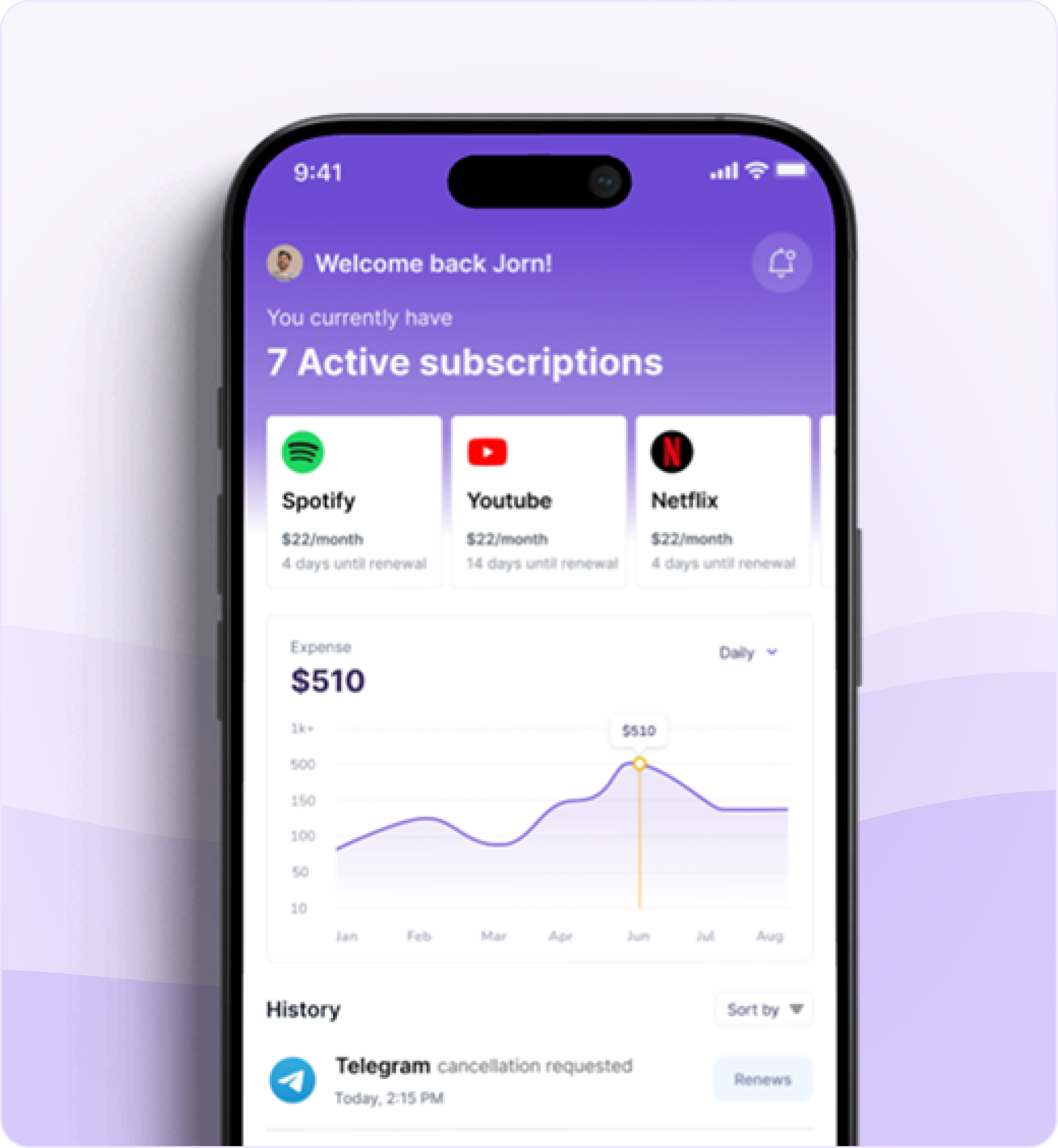 myXpendy platform on iPhone
